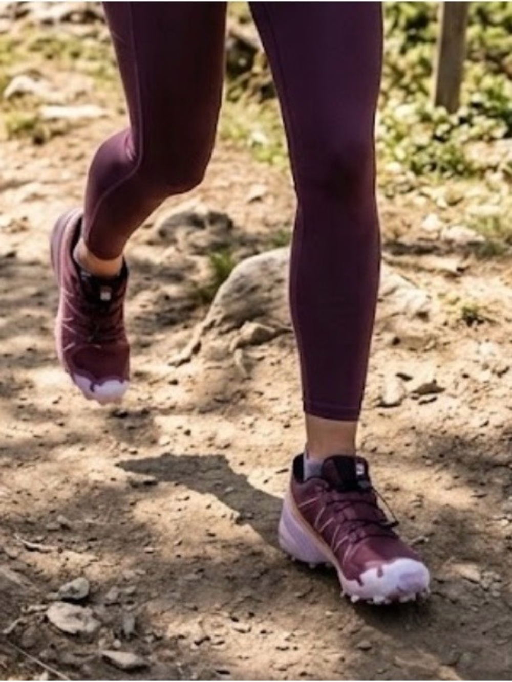 Salomon Women's Trail Shoes - Burgundy with Pink Accents